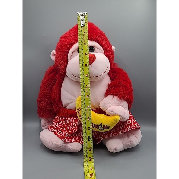 Red Monkey Plush I Love You A Bunch Banana Valentine Stuffed Animal Hug & Luv - Picture 11 of 11